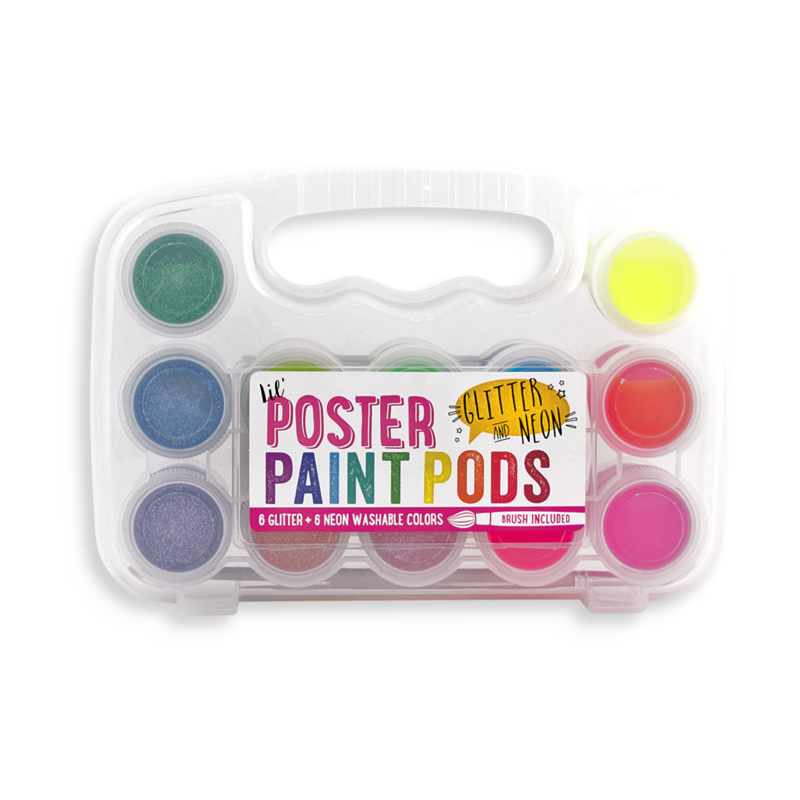 Lil' Poster Paint Pods - Glitter & Neon - Set of 12 - Little