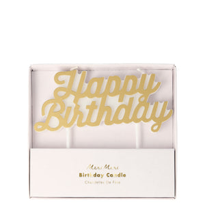 Meri Meri Happy Birthday Candle - Gold