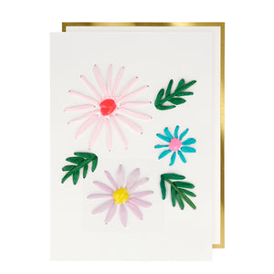 Meri Meri Happy Birthday Card - Raffia Flowers