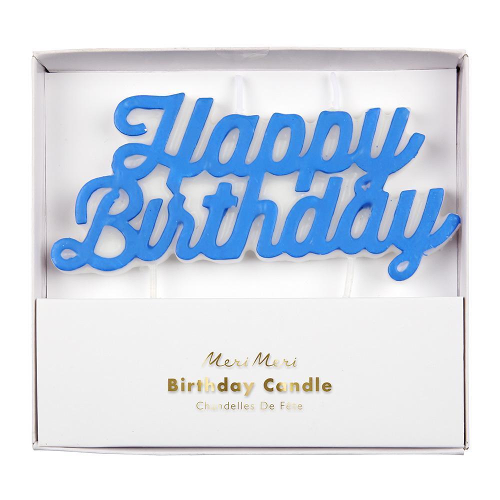 Meri Meri Happy Birthday Candle -Blue