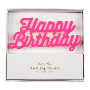 Meri Meri Happy Birthday Candle - Pink